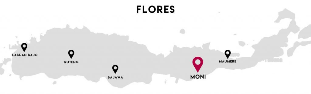 Carte de Florès - Moni en Indonésie